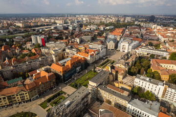 Fototapeta na wymiar Union Square from Timisoara aerial view