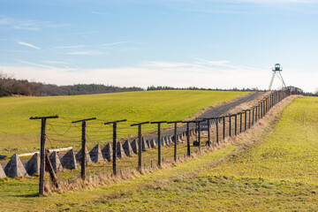 memorial of iron curtain in Cizov, Southern Moravia, Czech Republic