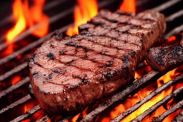 steak with rosemary and spices grilled with tomatoes and spices