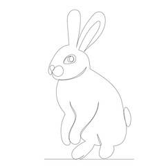 hare drawing by one continuous line