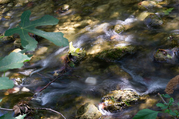 water flowing over rocks