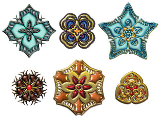 Jewel ornaments set of beautiful design elements