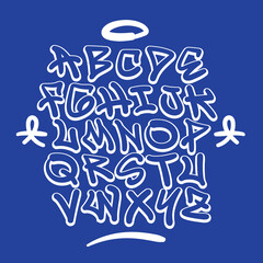 Hand drawing graffiti alphabet with street style