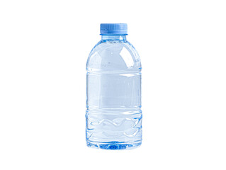 Plastic water bottle isolated on white background with clipping path.