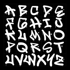 Hand drawing graffiti alphabet with street style