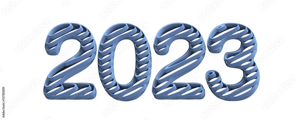 Poster typography design of 2023 with 3d style