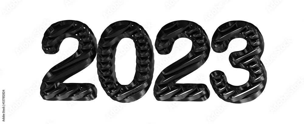 Poster typography design of 2023 with 3d style