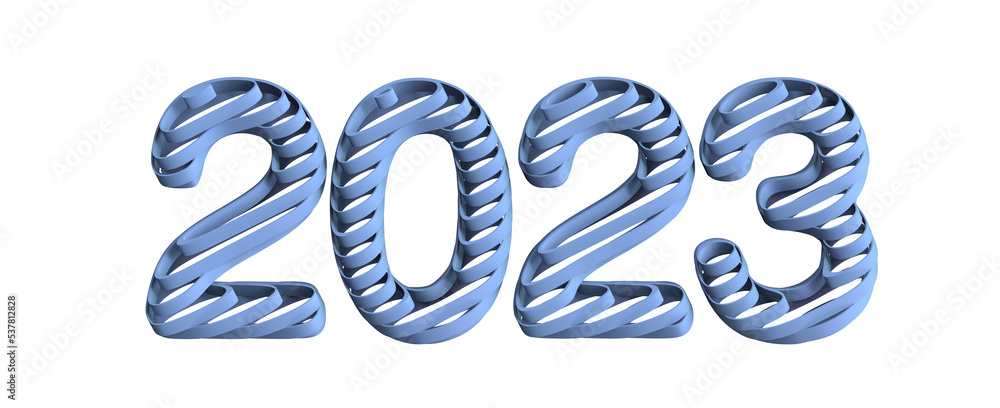 Poster typography design of 2023 with 3d style