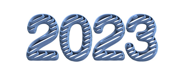 Typography design of 2023 with 3d style