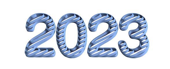 Typography design of 2023 with 3d style