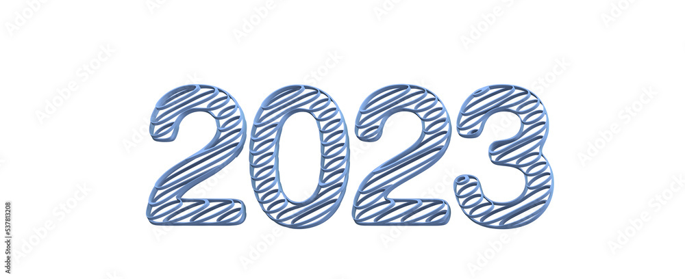 Aufkleber typography design of 2023 with 3d style