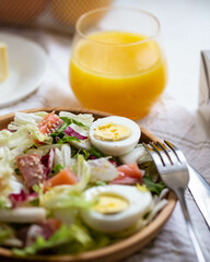 salad with egg and bacon