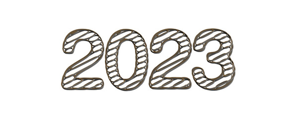 Typography design of 2023 with 3d style design