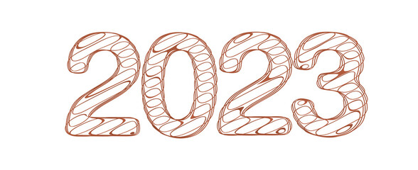 Typography design of 2023 with 3d style design