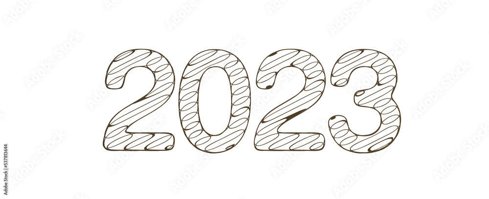 Poster Typography design of 2023 with 3d style design