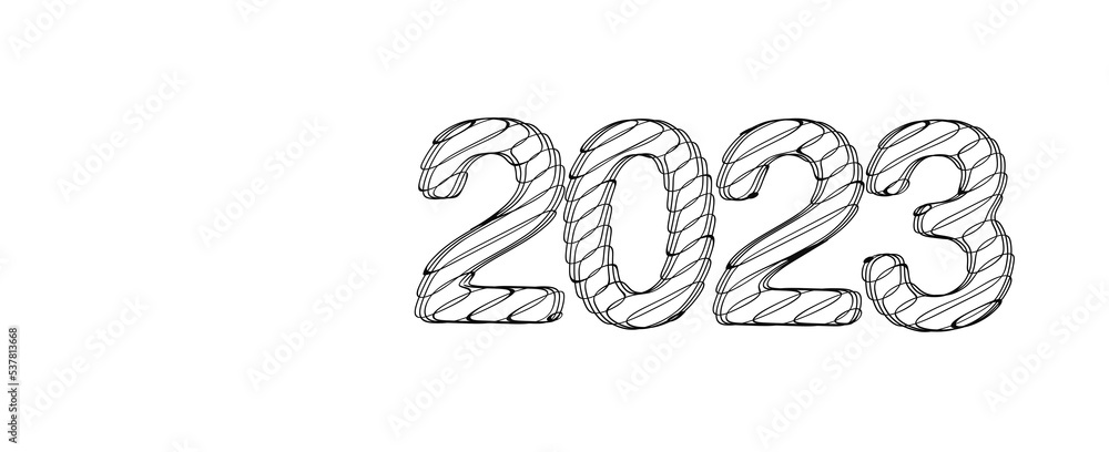 Poster Typography design of 2023 with 3d style