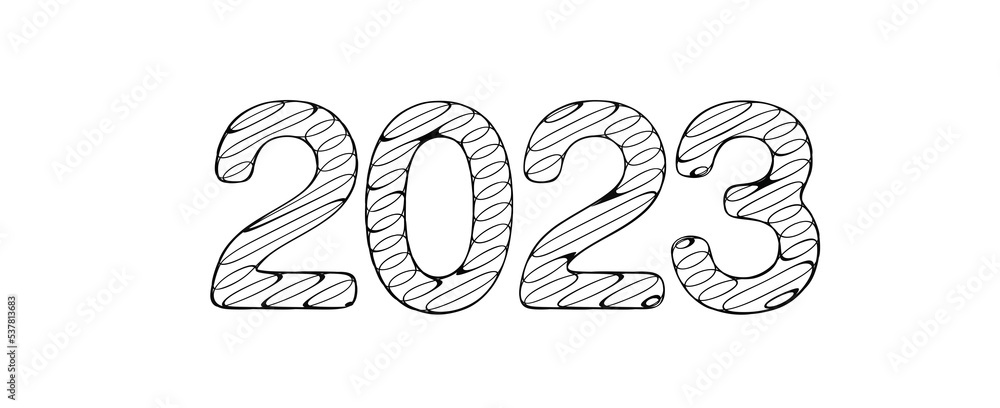 Poster Typography design of 2023 with 3d style design