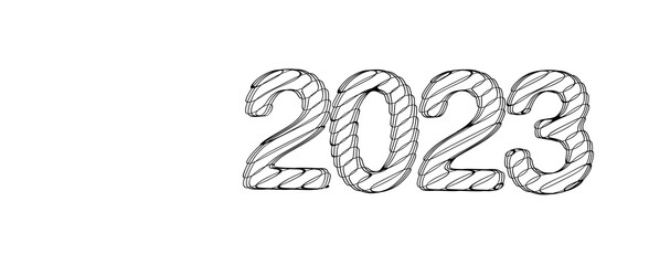 Typography design of 2023 with 3d style