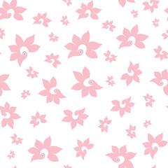 seamless repeat pattern with beautiful and elegant full bloom pink flowers on a white background perfect for fabric, scrap booking, wallpaper, gift wrap projects