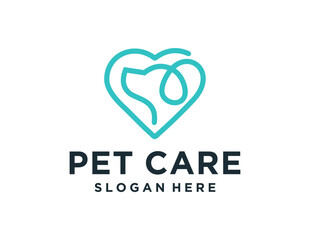 Logo about pet care on a white background. created using the CorelDraw application.