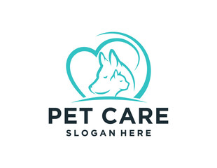 Logo about pet care on a white background. created using the CorelDraw application.