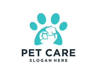 Logo about pet care on a white background. created using the CorelDraw application.