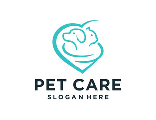 Logo about pet care on a white background. created using the CorelDraw application.