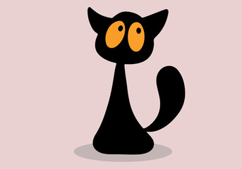 Black Halloween Cat Vector Design. illüstration, EPS10