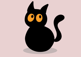 Black Halloween Cat Vector Design. illüstration, EPS10