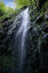 Waterfall in the forest inside the Gorbea natural park, Belaustegi. Basque Country, Spain