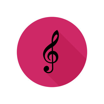 Treble clef vector icon illustration EPS 10. G-clef, music key flat sign. Melody, song, tune, audio image for web, dev, app. Music theory symbol. Sound media concept. Isolated on white