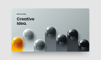 Creative realistic balls web banner template. Original magazine cover design vector layout.