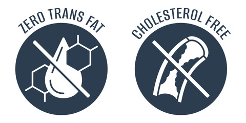 Zero Trans Fat and Cholesterol Free pictograms