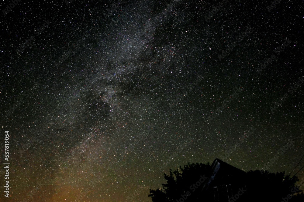 Sticker scenic view of the milky way in the starry sky