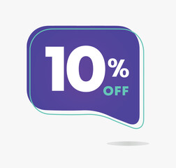10% off. Design template for sales, offers, discount. Vector illustration