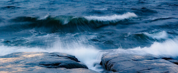 Beautiful landscape of the archipelago in the high coast in north of Sweden