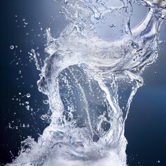 Water splash, exploding up. symbol of purity and nature. Render