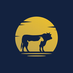 Eid Al Adha Mubarak the celebration of Muslim community festival background design with sheep and star paper cut style.Vector Illustration