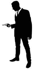 Young businessman, with gun