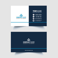 simple blue business card vector template