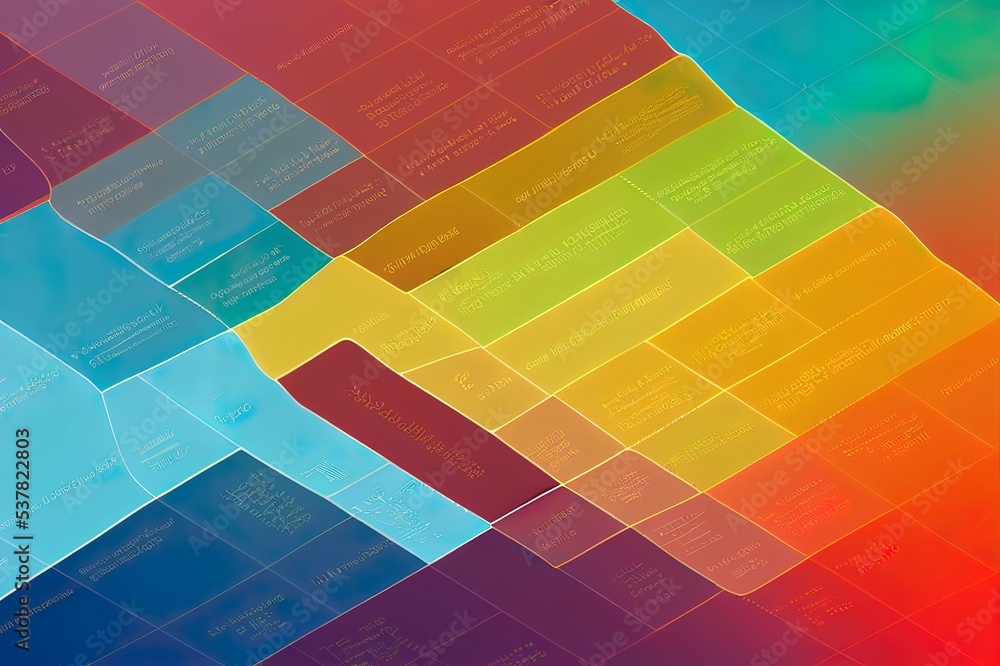 Poster data sorting flow process. big data stream futuristic infographic. colorful particle wave with bokeh