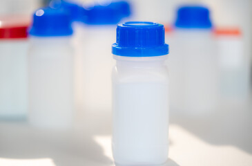 Plastic container for storing chemicals and food additives