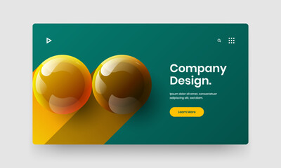 Original company brochure vector design concept. Clean realistic balls magazine cover layout.