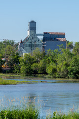 Historic Flour Mill in downtown Fergus Falls, Minnesota on the Ottertail River.
