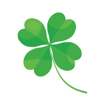 green four leaf clover, symbol of good luck- vector illustration
