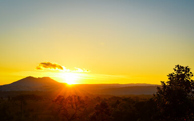 sunset in the mountains