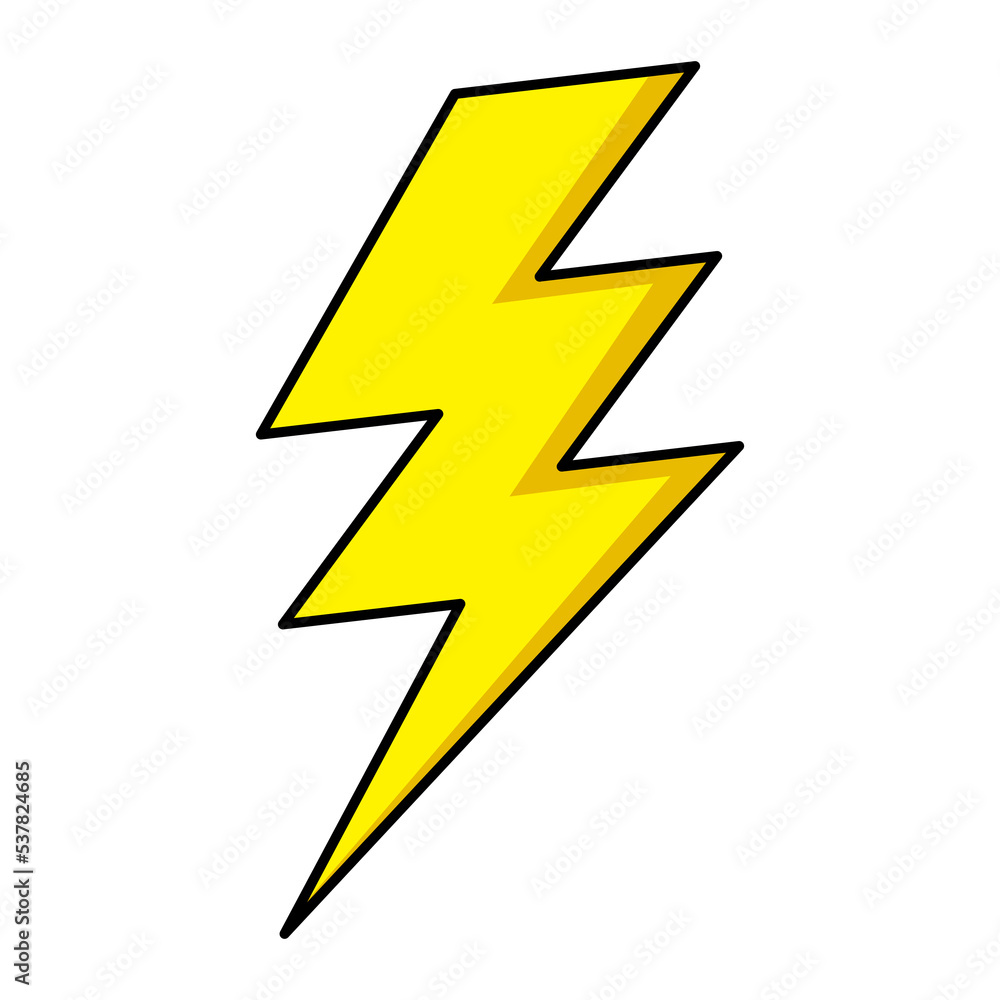 Poster lightning bolt icon of color style, design vector. yellow thunder icon isolated on white background.
