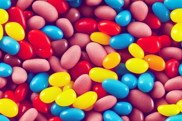 Fototapeta na wymiar Lots of colorful jelly beans
