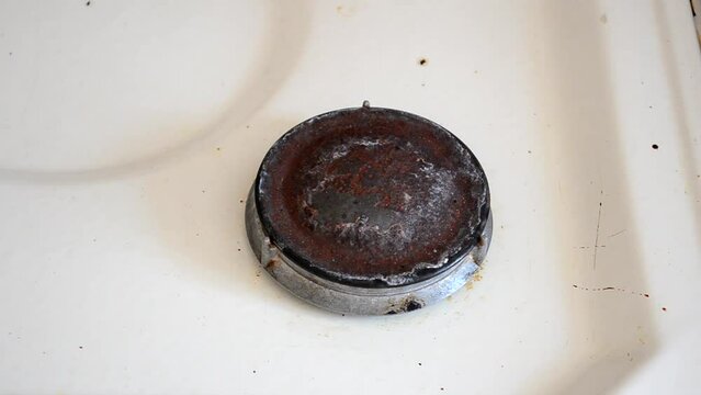 Gas ignition process. Fire from gas