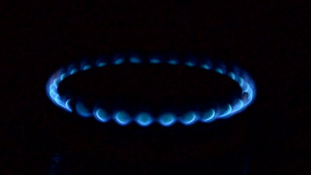 Blue fire. Fire in kitchen